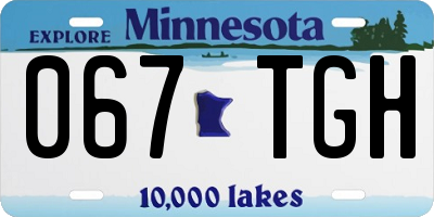 MN license plate 067TGH