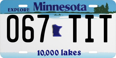 MN license plate 067TIT