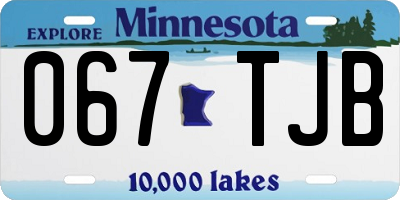 MN license plate 067TJB