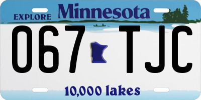 MN license plate 067TJC