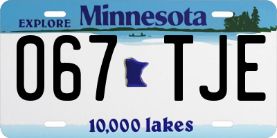 MN license plate 067TJE