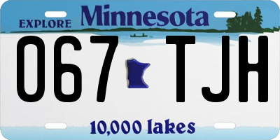 MN license plate 067TJH