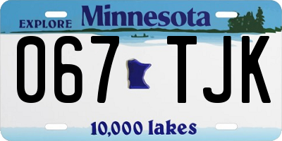 MN license plate 067TJK