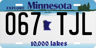 MN license plate 067TJL