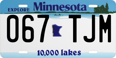 MN license plate 067TJM