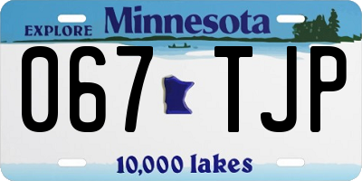 MN license plate 067TJP