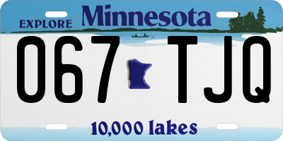 MN license plate 067TJQ