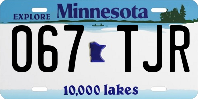 MN license plate 067TJR