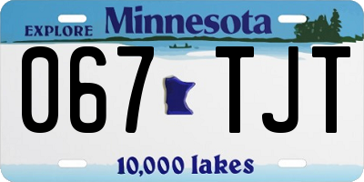 MN license plate 067TJT