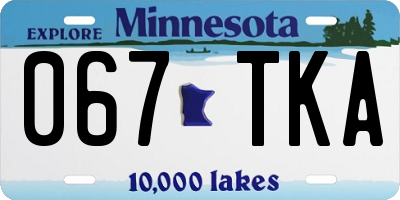 MN license plate 067TKA