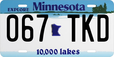 MN license plate 067TKD