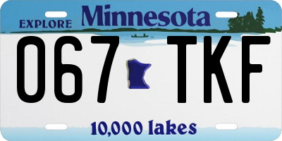 MN license plate 067TKF