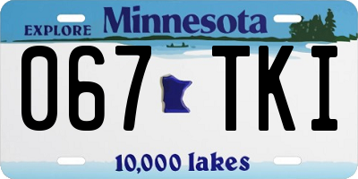 MN license plate 067TKI