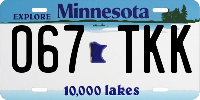 MN license plate 067TKK
