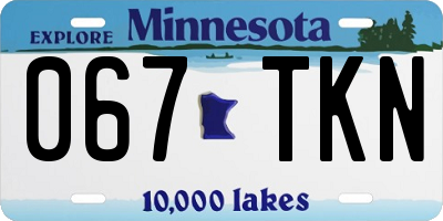 MN license plate 067TKN