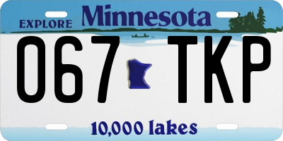 MN license plate 067TKP