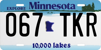 MN license plate 067TKR