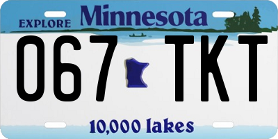 MN license plate 067TKT