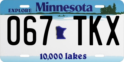 MN license plate 067TKX