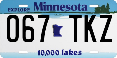 MN license plate 067TKZ