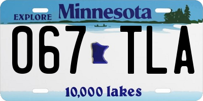 MN license plate 067TLA