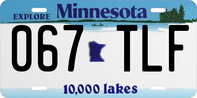 MN license plate 067TLF