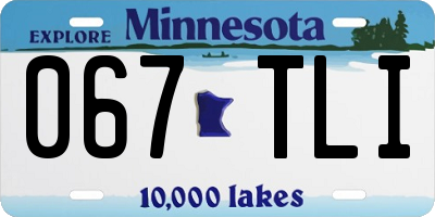 MN license plate 067TLI