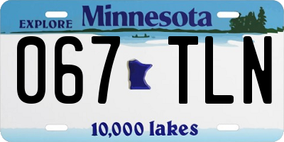 MN license plate 067TLN