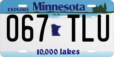 MN license plate 067TLU