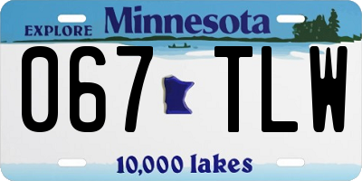 MN license plate 067TLW