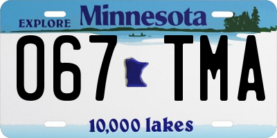 MN license plate 067TMA