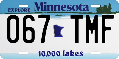 MN license plate 067TMF