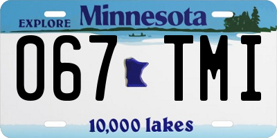 MN license plate 067TMI