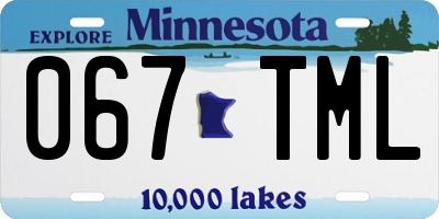MN license plate 067TML