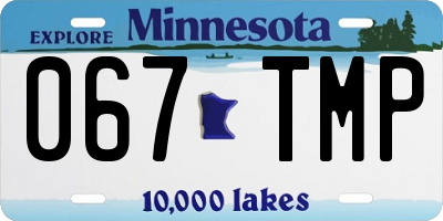 MN license plate 067TMP