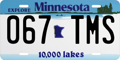 MN license plate 067TMS