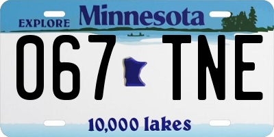 MN license plate 067TNE