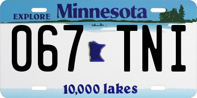 MN license plate 067TNI