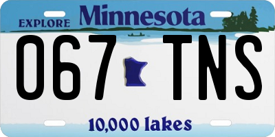 MN license plate 067TNS