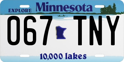 MN license plate 067TNY