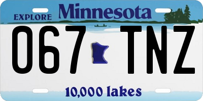 MN license plate 067TNZ