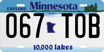 MN license plate 067TOB