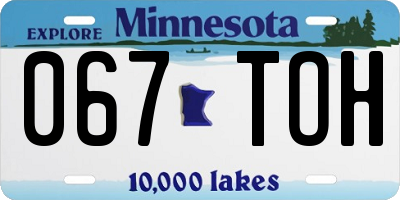 MN license plate 067TOH