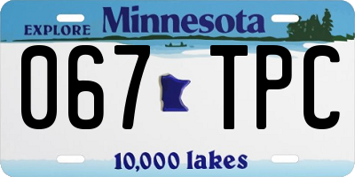 MN license plate 067TPC