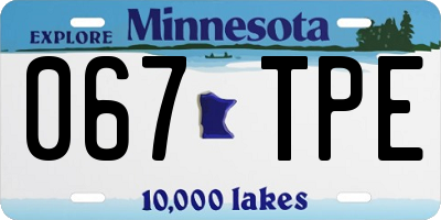 MN license plate 067TPE
