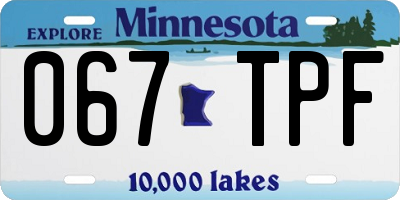 MN license plate 067TPF