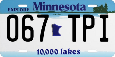 MN license plate 067TPI