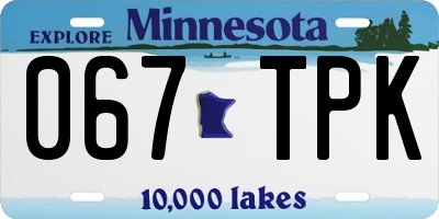 MN license plate 067TPK