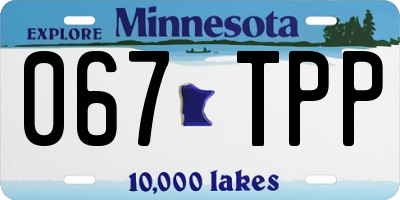 MN license plate 067TPP