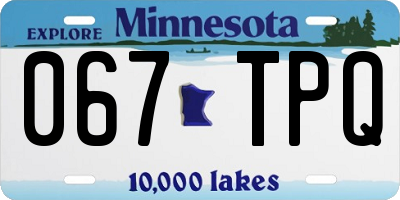 MN license plate 067TPQ